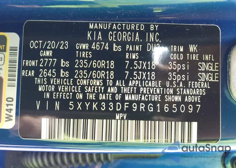 2024 Kia Sportage Ex z USA, uszkodzony, nr VIN 5XYK33DF9RG165097